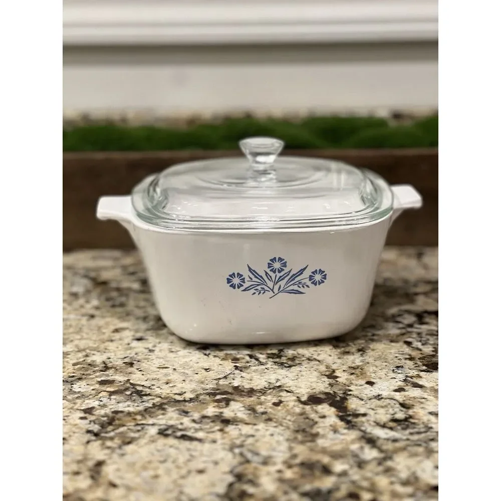 Corning‎ Ware Blue Cornflower P-1 3/4 B .1 3/4 QT Casserole/ ORIGINAL P-7-C Lid